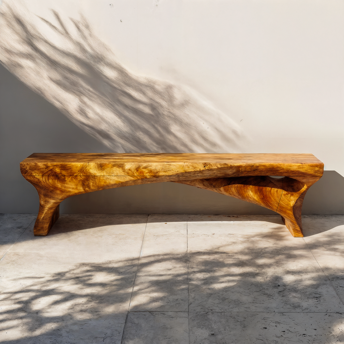 Minimalist Rustic Solid Wood Bench
