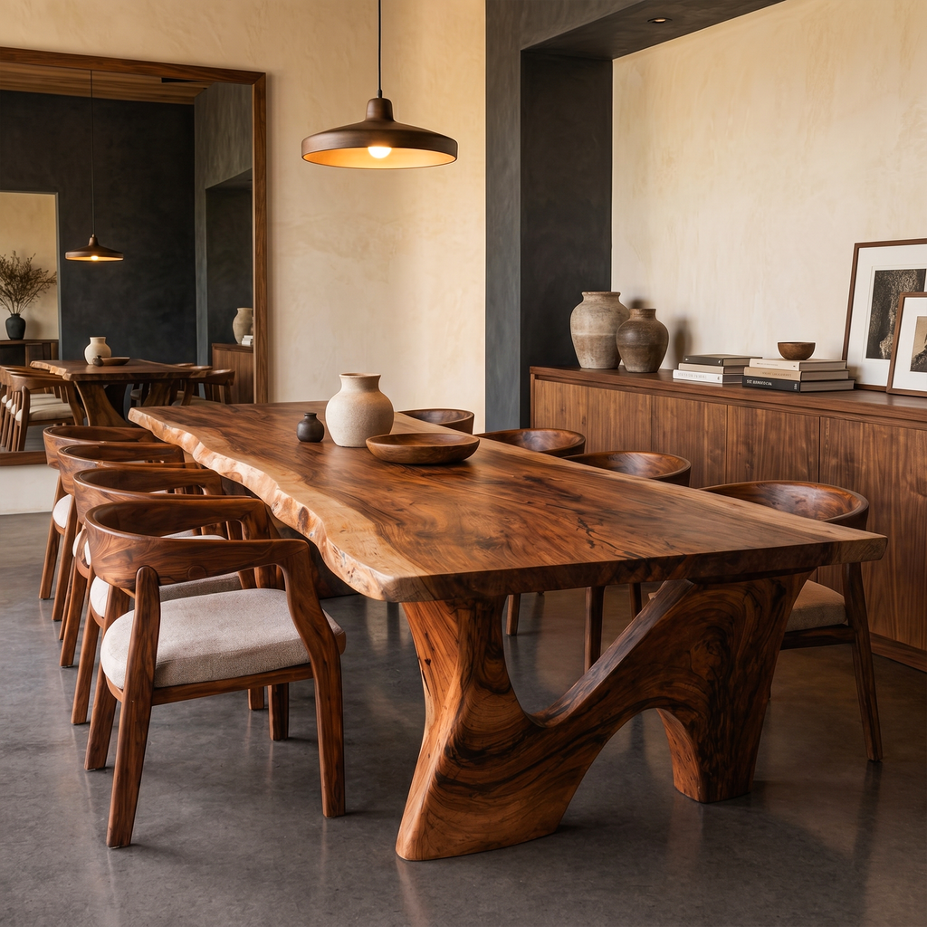 Rustic Modern Dining Table With Solid Wood Top