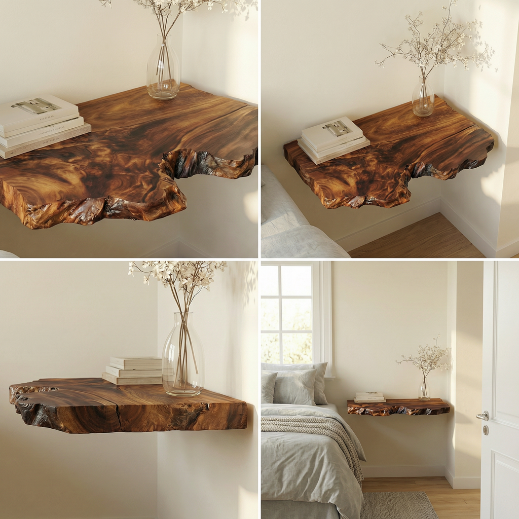 Organic Minimalist Floating Nightstand