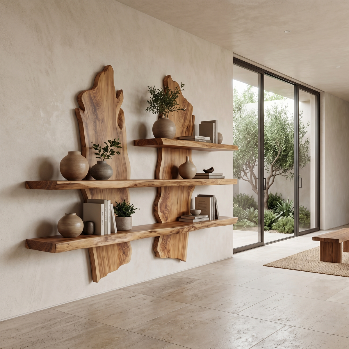 Rustic Organic Wall Shelf