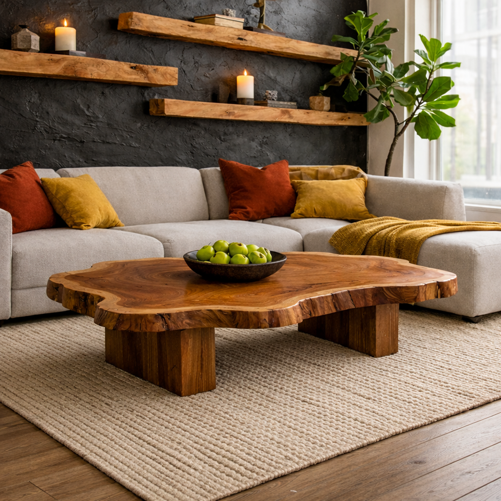 Live Edge Solid Wood Coffee Table