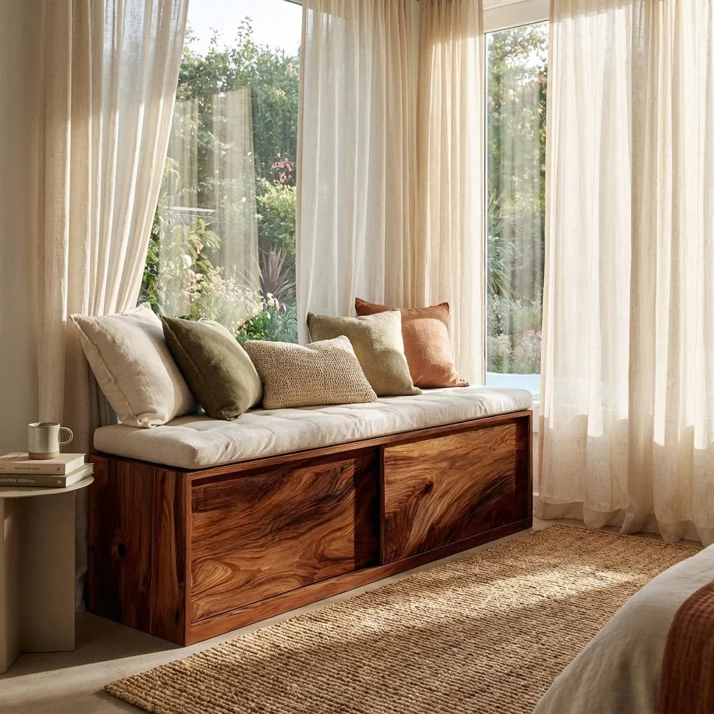 Modern Storage Bench With Minimalist Design For Home Interiors