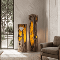 Rustic Floor Lamp With Natural Tree Trunk Design