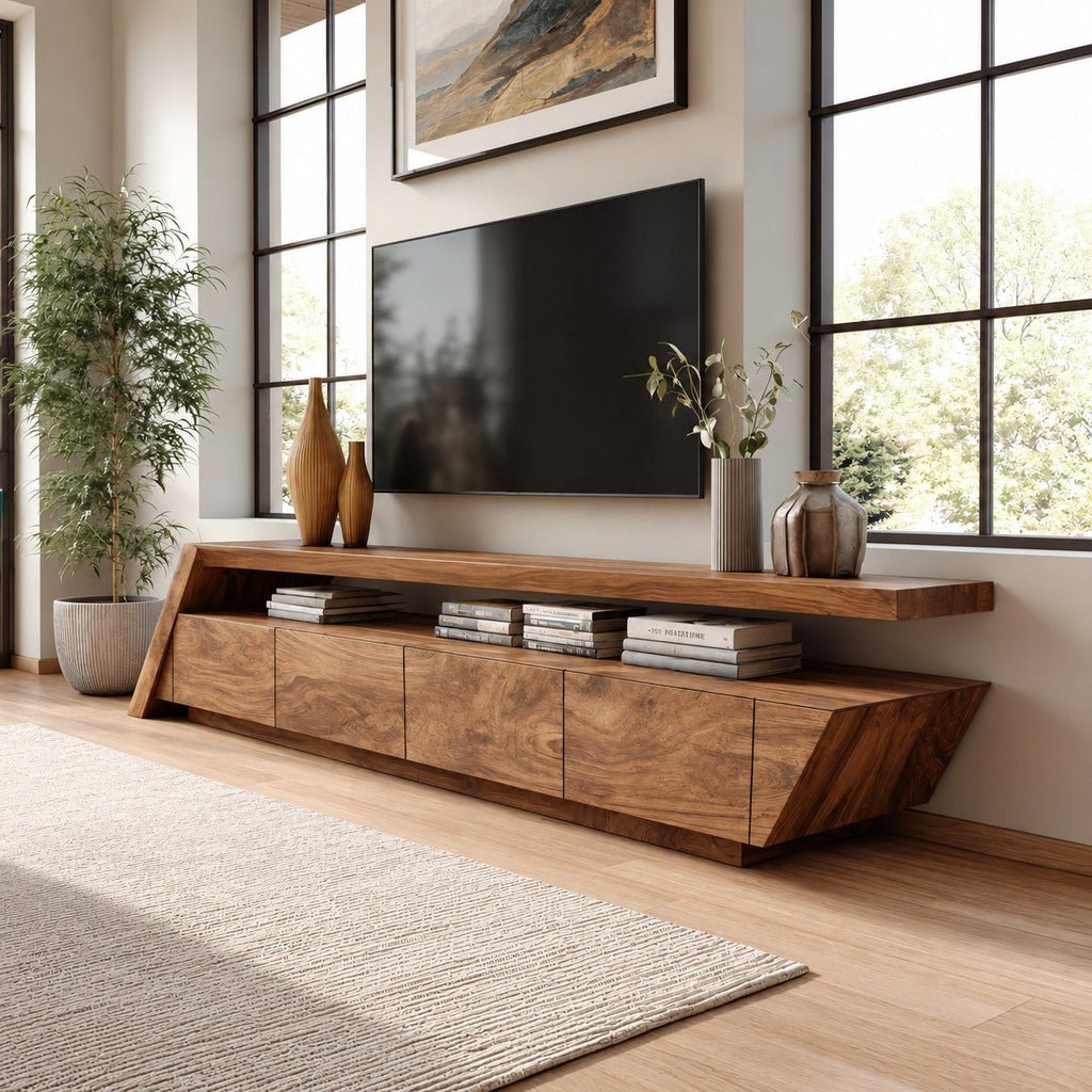 Modern Geometric TV Stand For Living Room