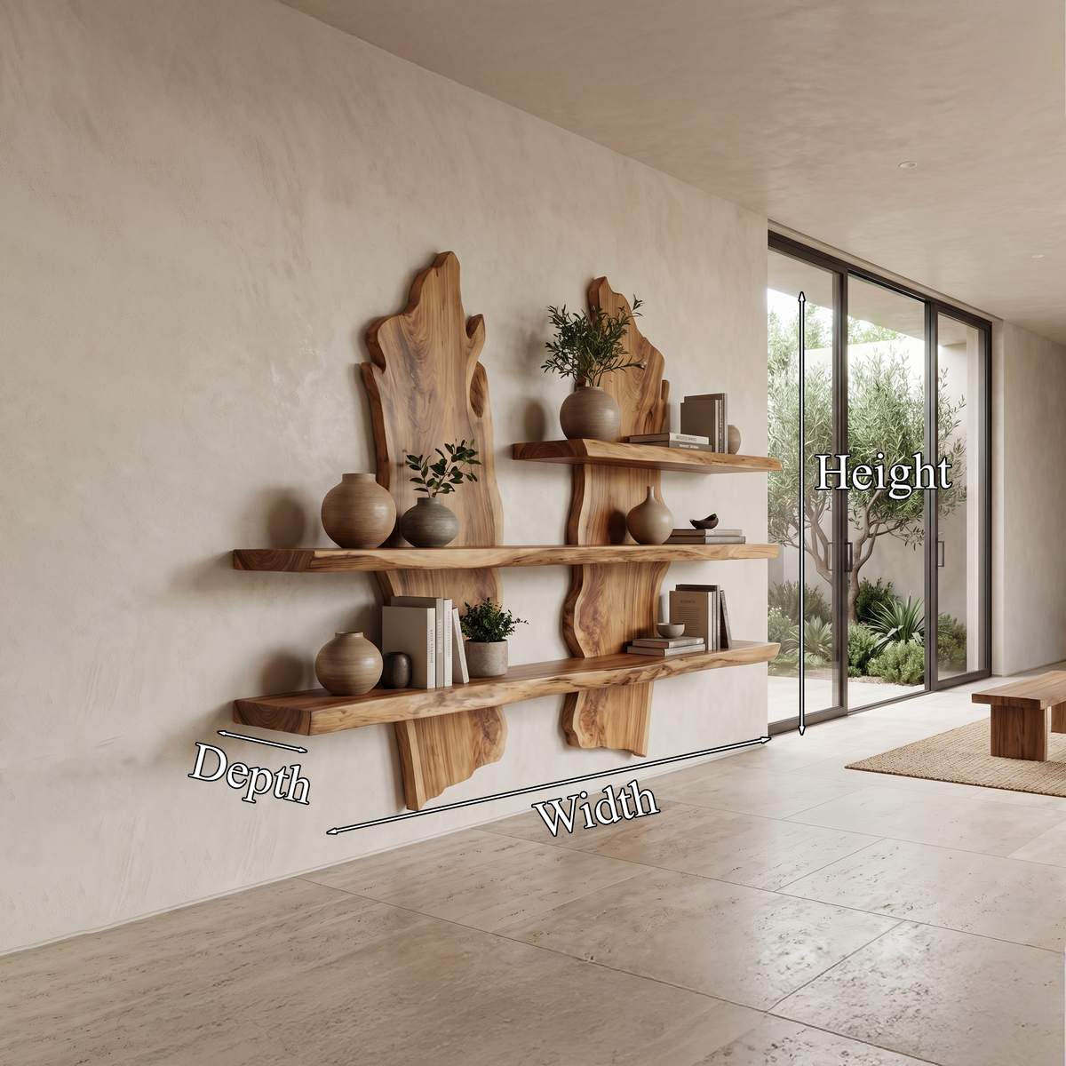 Rustic Organic Wall Shelf