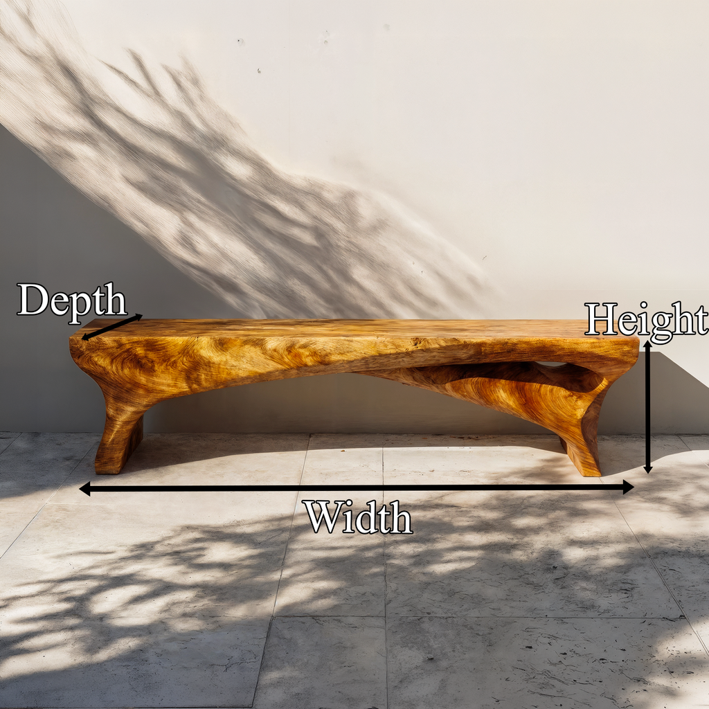 Minimalist Rustic Solid Wood Bench