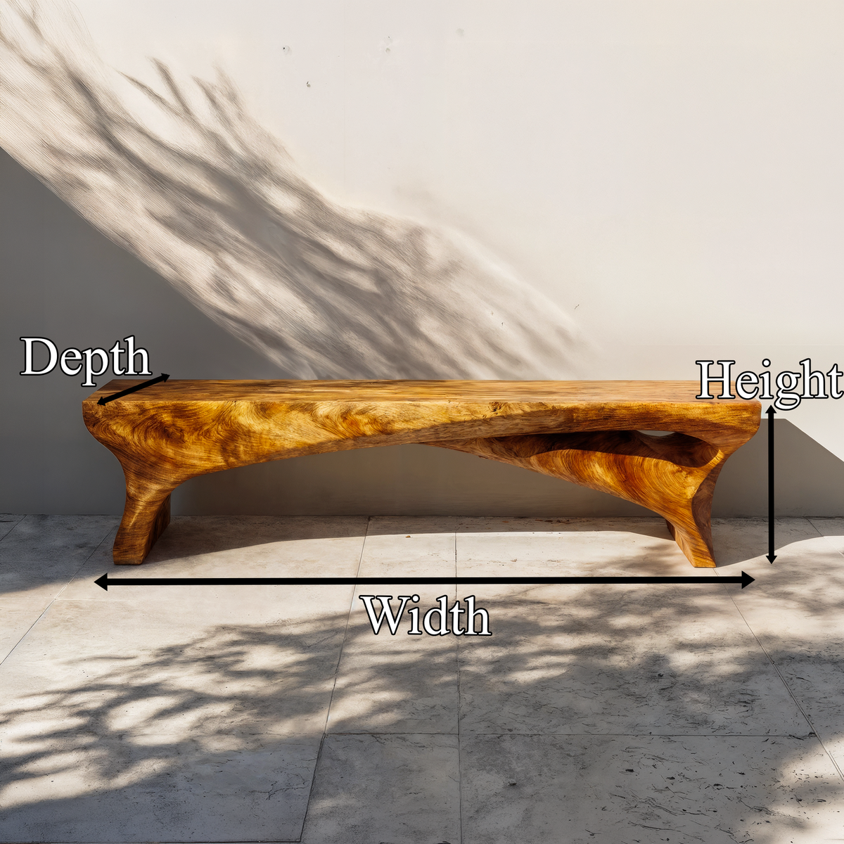 Minimalist Rustic Solid Wood Bench