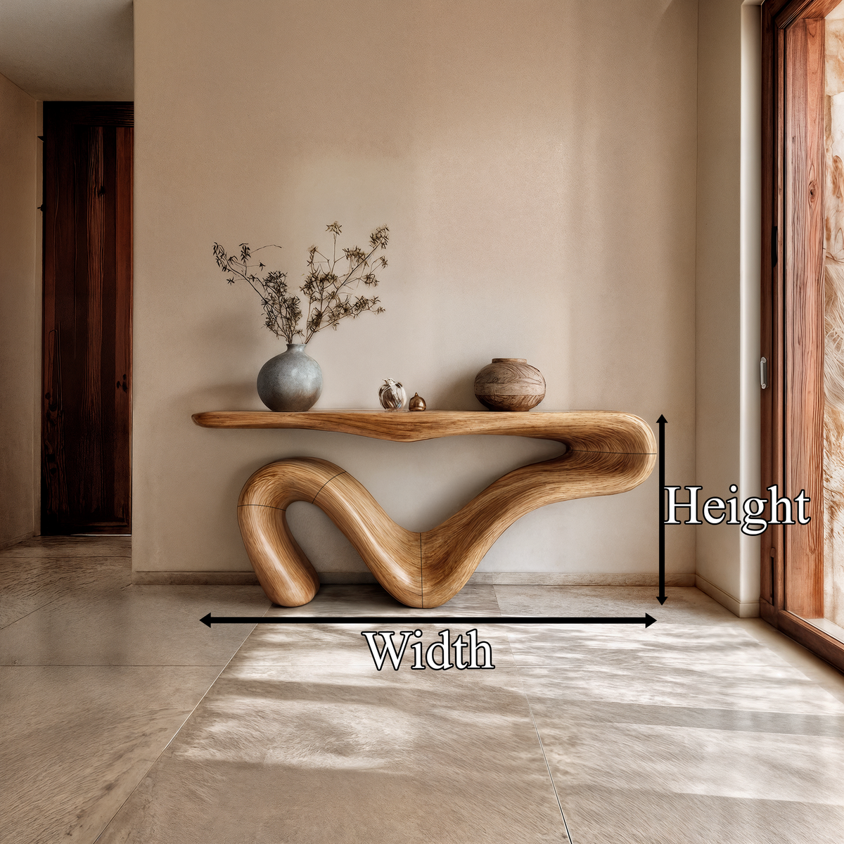 Organic Modern Sculptural Console Table