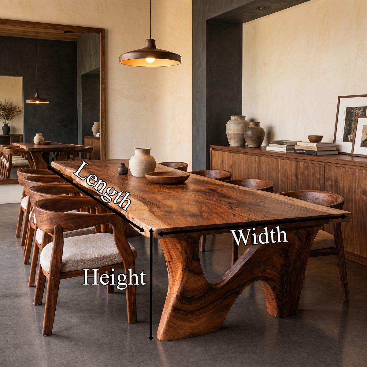 Rustic Modern Dining Table With Solid Wood Top
