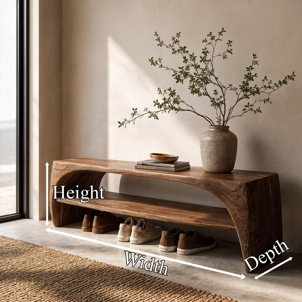 Rustic Live Edge Wood Bench