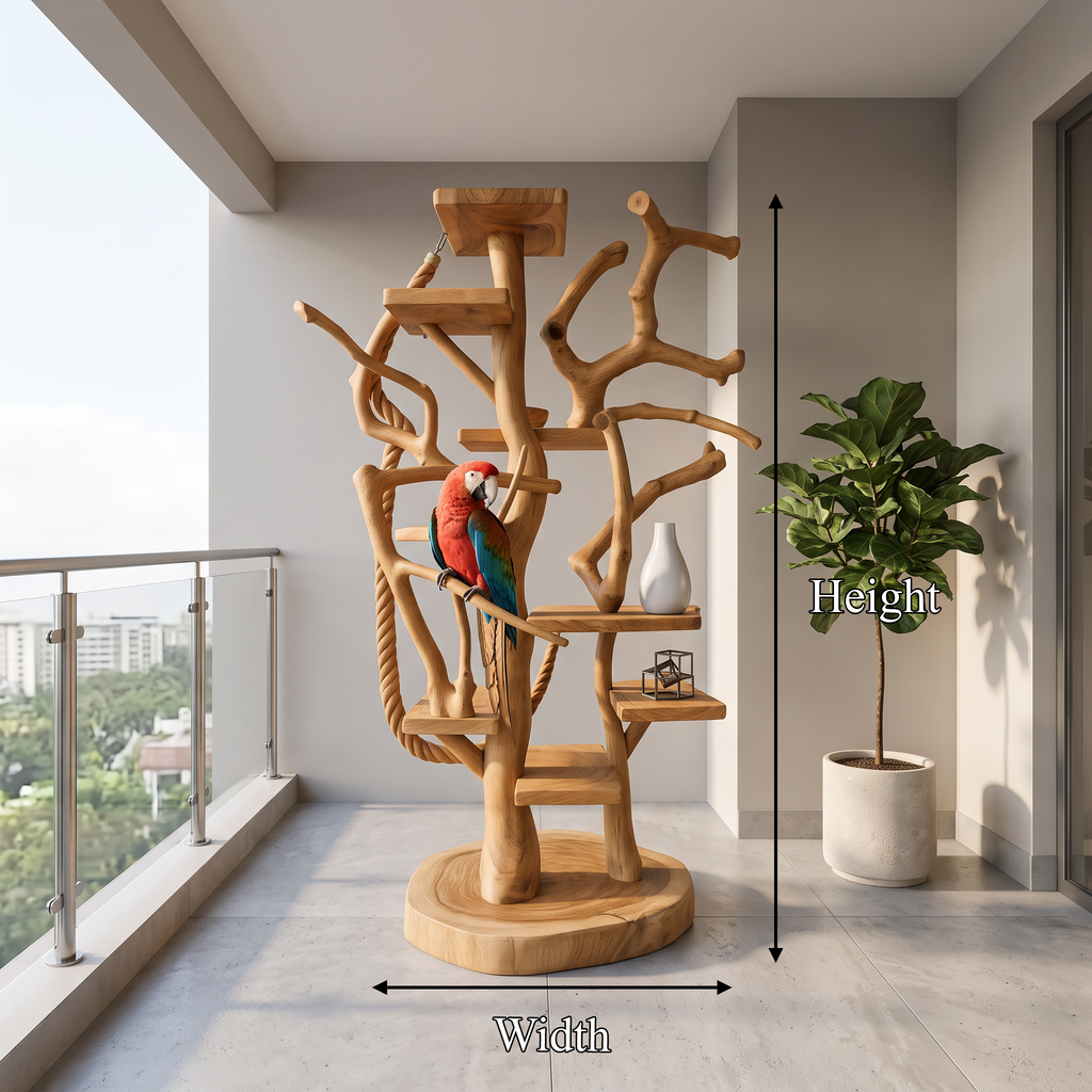 Natural Tree Parrot Stand For Living Room And Bird Room