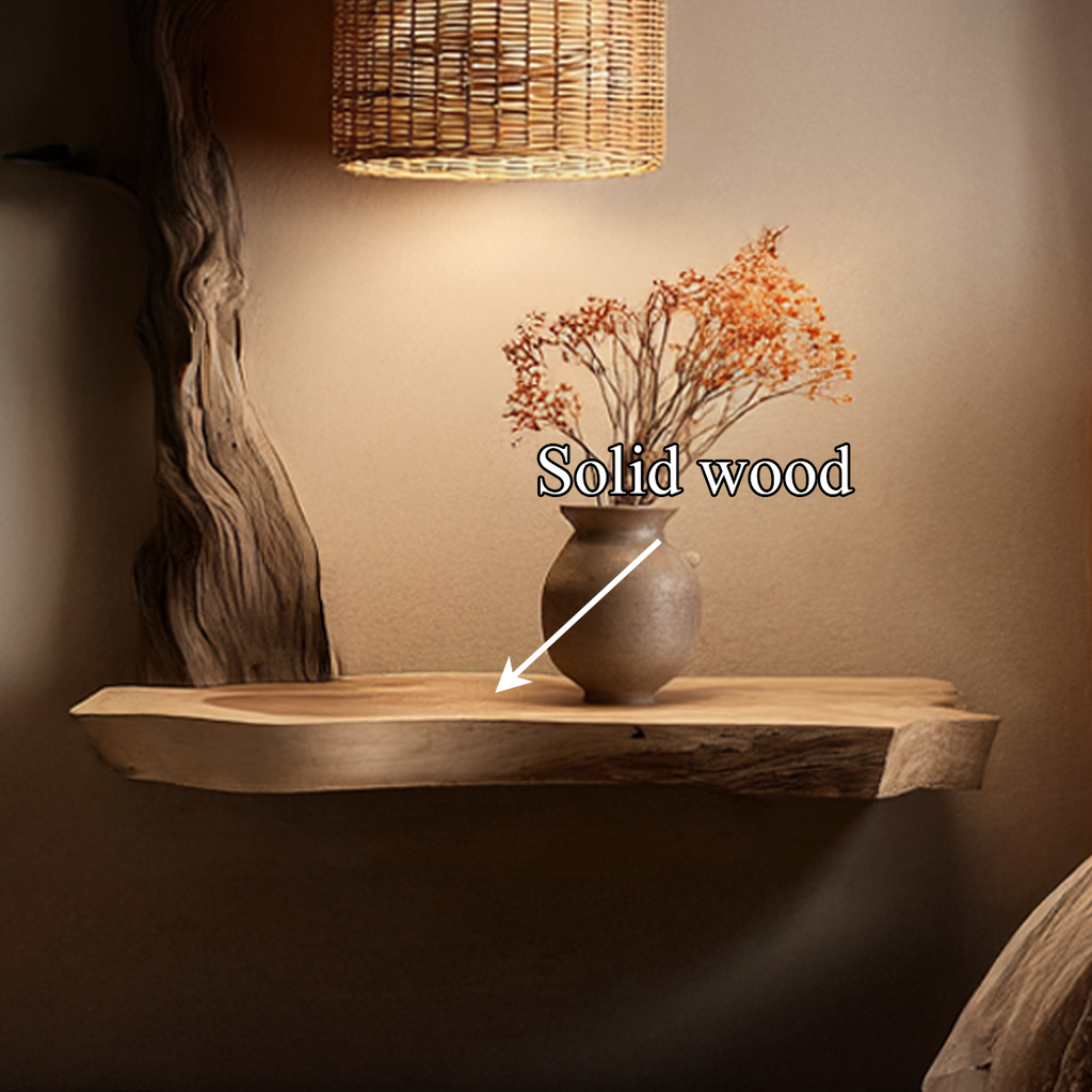 Organic Tree Branch Floating Wood Shelf