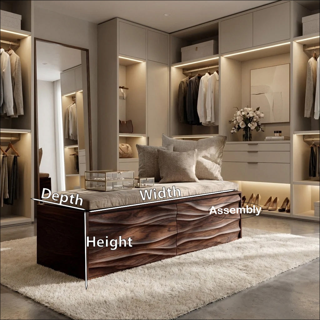 Organic Carved Storage Bench For Home Styles