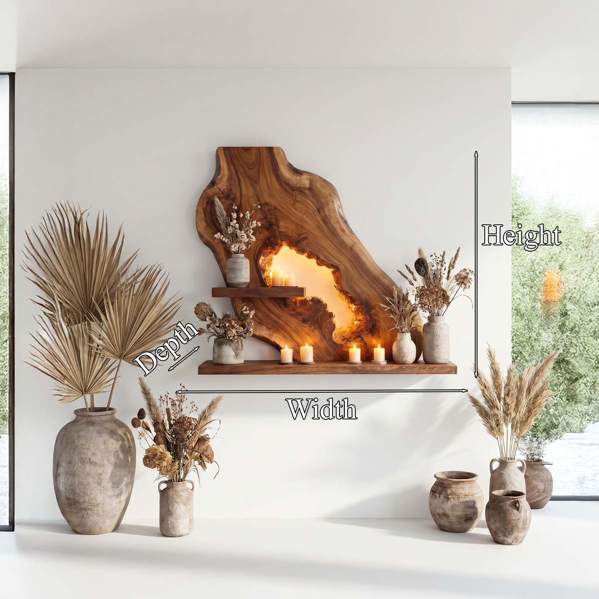 Sculptural Floating Wall Shelf