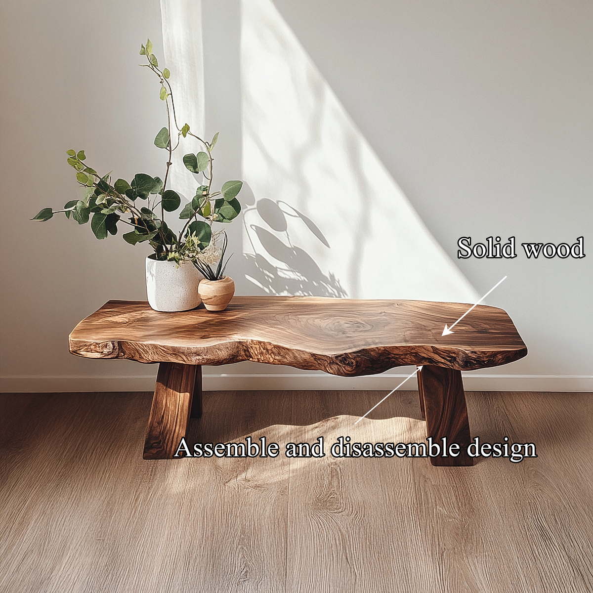 Rustic Live Edge Wood Bench