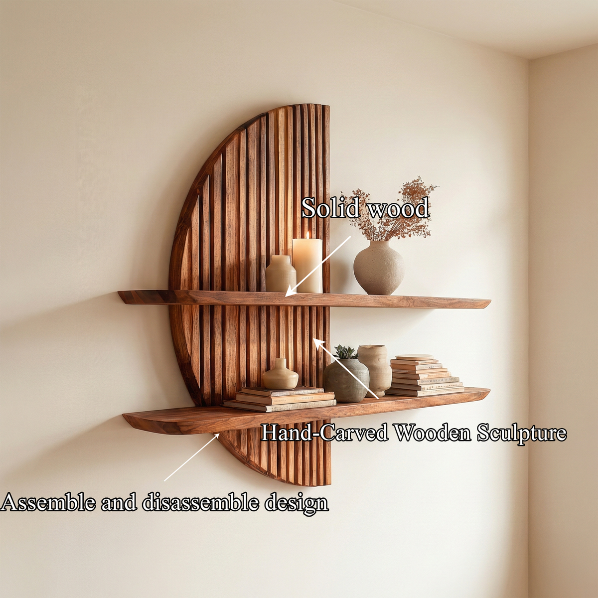 Rustic Wood Wall Shelf Decor