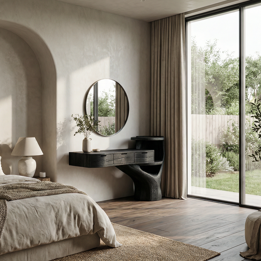 Organic Floating Dressing Table With Drawers