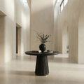 Sculptural Round Pedestal Entryway Table For Living Room And Hallway