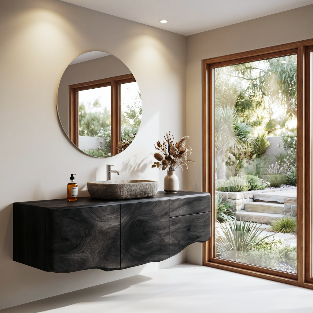 Wall Mounted Wooden Bathroom Vanity