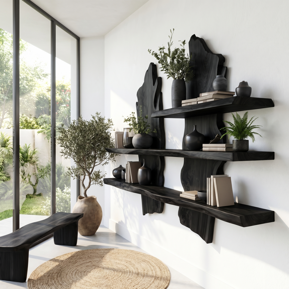 Rustic Organic Wall Shelf