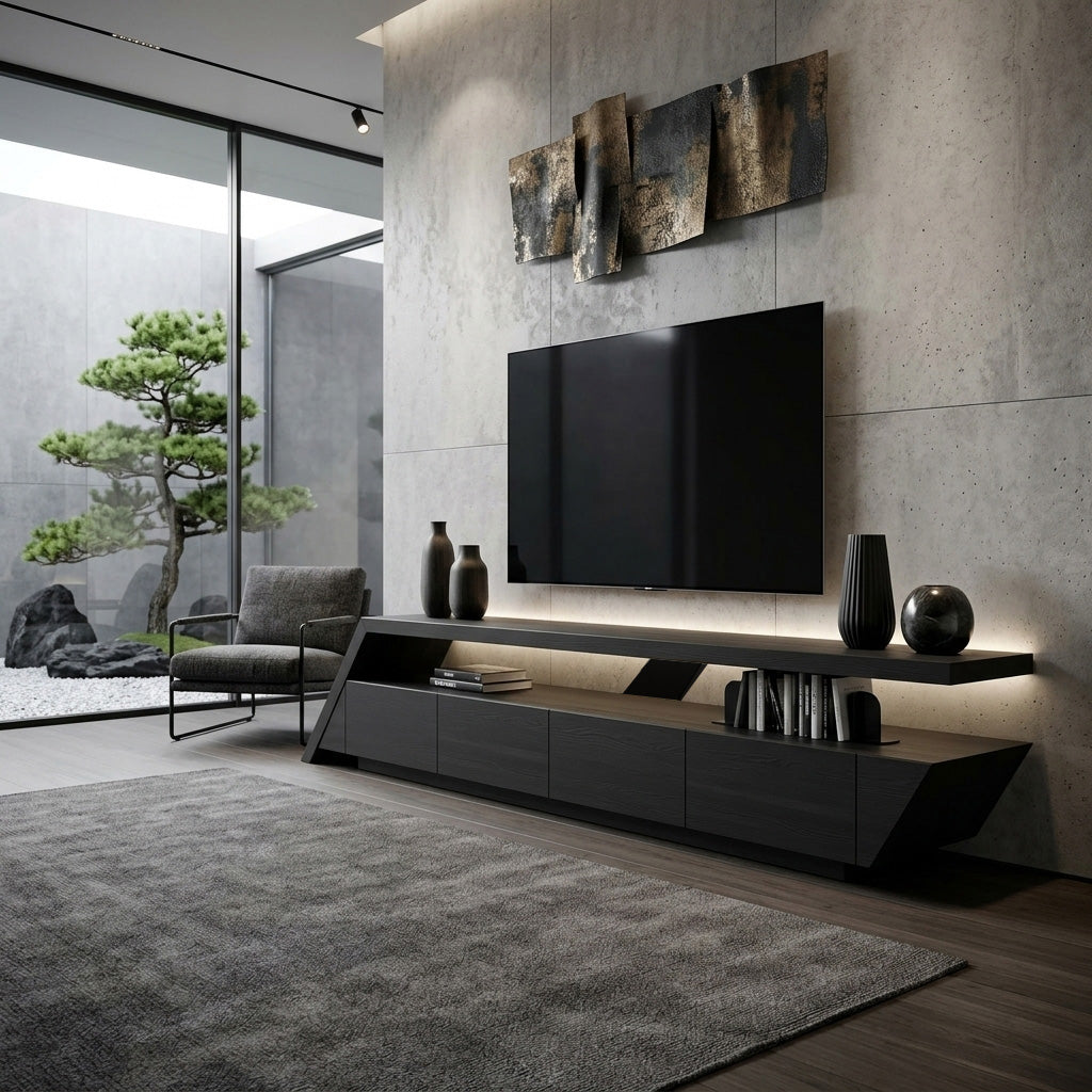 Modern Geometric TV Stand For Living Room