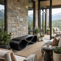 Wooden Bench Organic Sculptural Design For Home