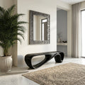 Curved Wooden Bench For Minimalist Living Room Decor