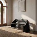 Minimalist Wooden Bench With Backrest For Living Room