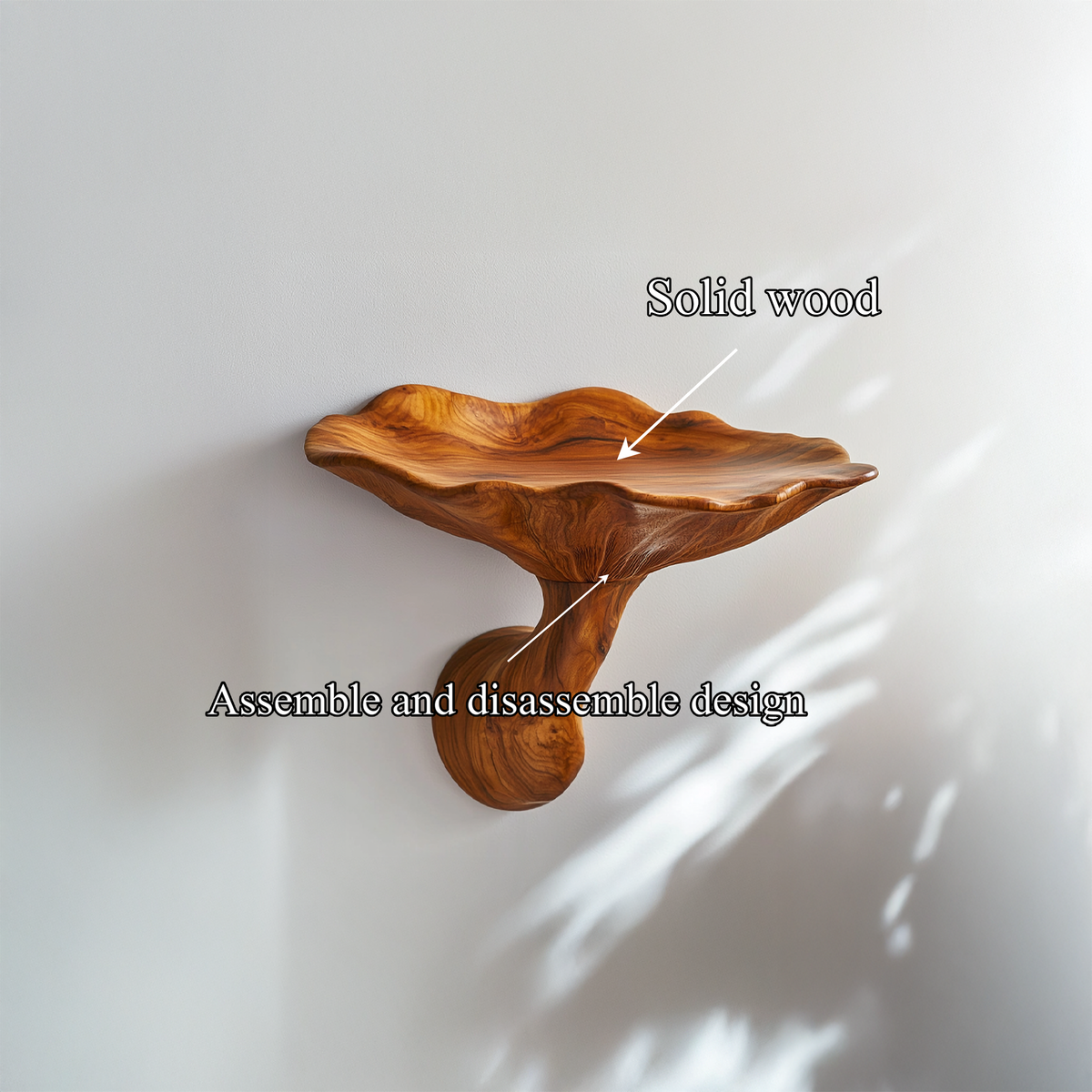 Organic Modern Floating Accent Mushroom Shelf