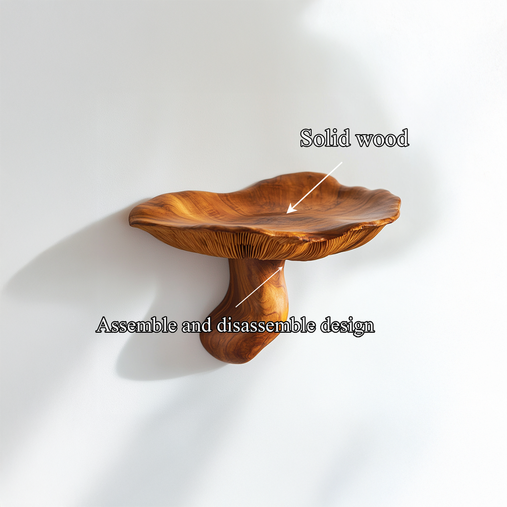 Organic Modern Bedside Wall Mushroom Shelf