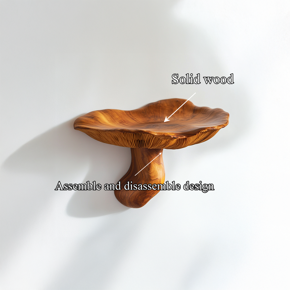 Organic Modern Bedside Wall Mushroom Shelf