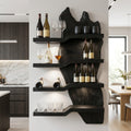 Modern Minimalist Wooden Wine Rack For Kitchen Wall Decor