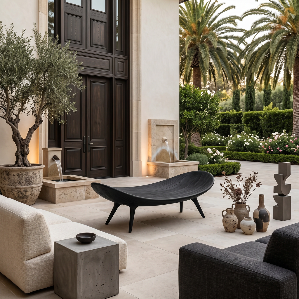 Sculptural Outdoor Bench For Garden Or Relaxed Spaces