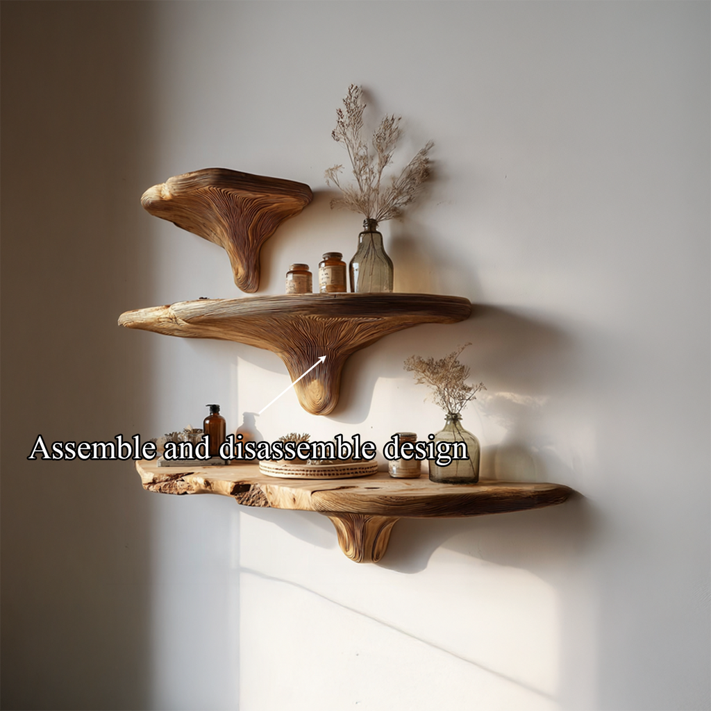 Rustic Artistic Musrhroom Shelf For Modern Living Room