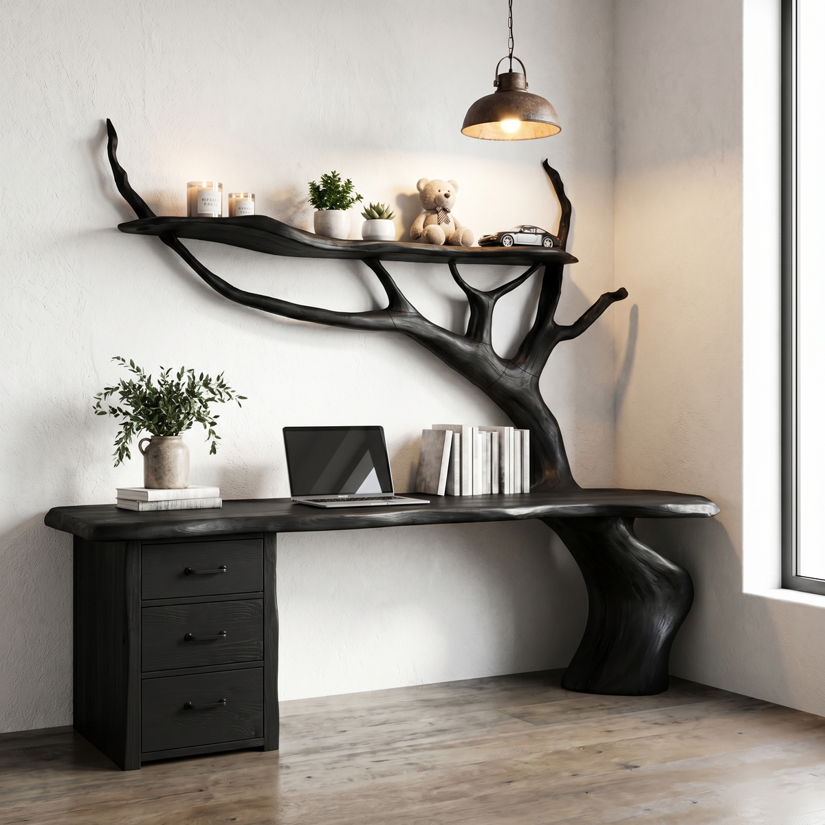 Nature-Inspired Tree Branch Desk