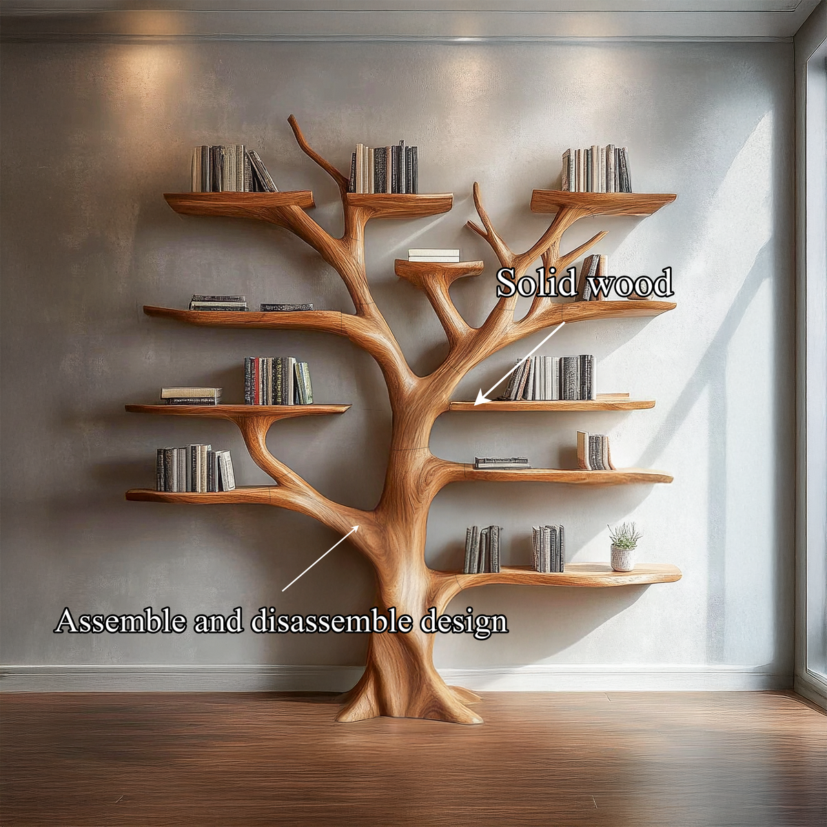 Organic Modern Artistic Wood Bookshelf