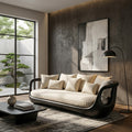 Organic Modern Sculptural Wooden Sofa For Living Room