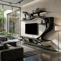Organic Modern Sculptural Wall TV Shelf For Living Room