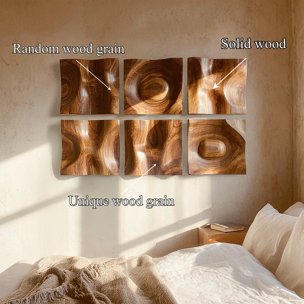 Organic Slat Wood Wall Art Panels