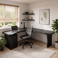 Modern L Shaped Desk With Drawer Storage For Workspace