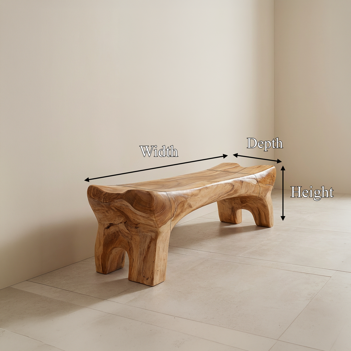 Modern Sculptural Bathroom Bench For Bathroom And Spa Interior