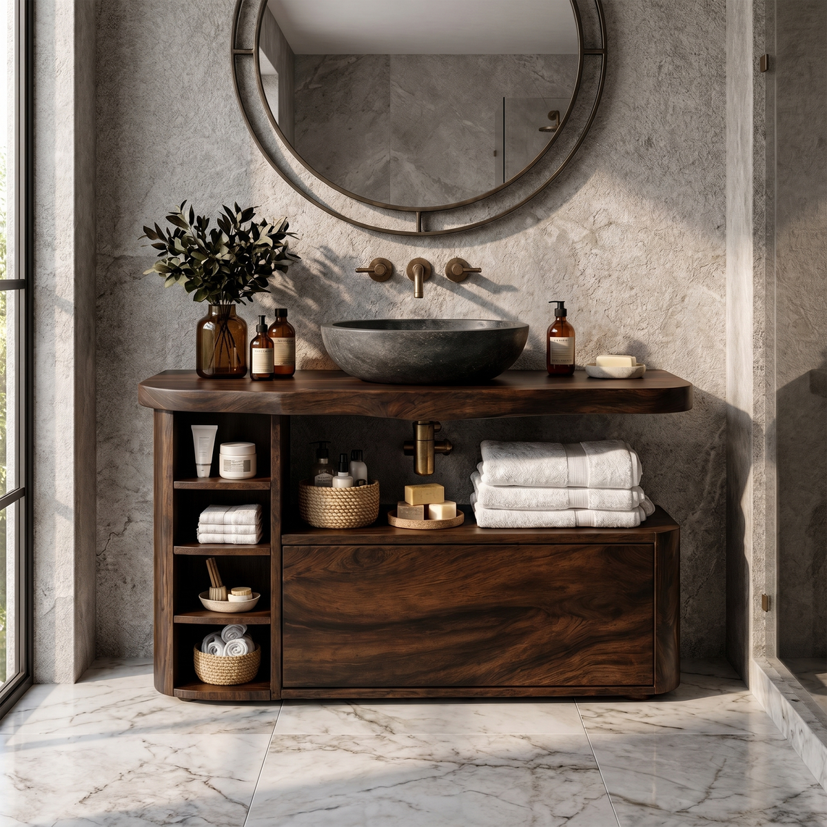Contemporary Wooden Bathroom Vanity