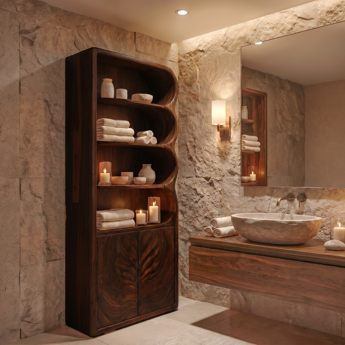 Modern Organic Bathroom Cabinet