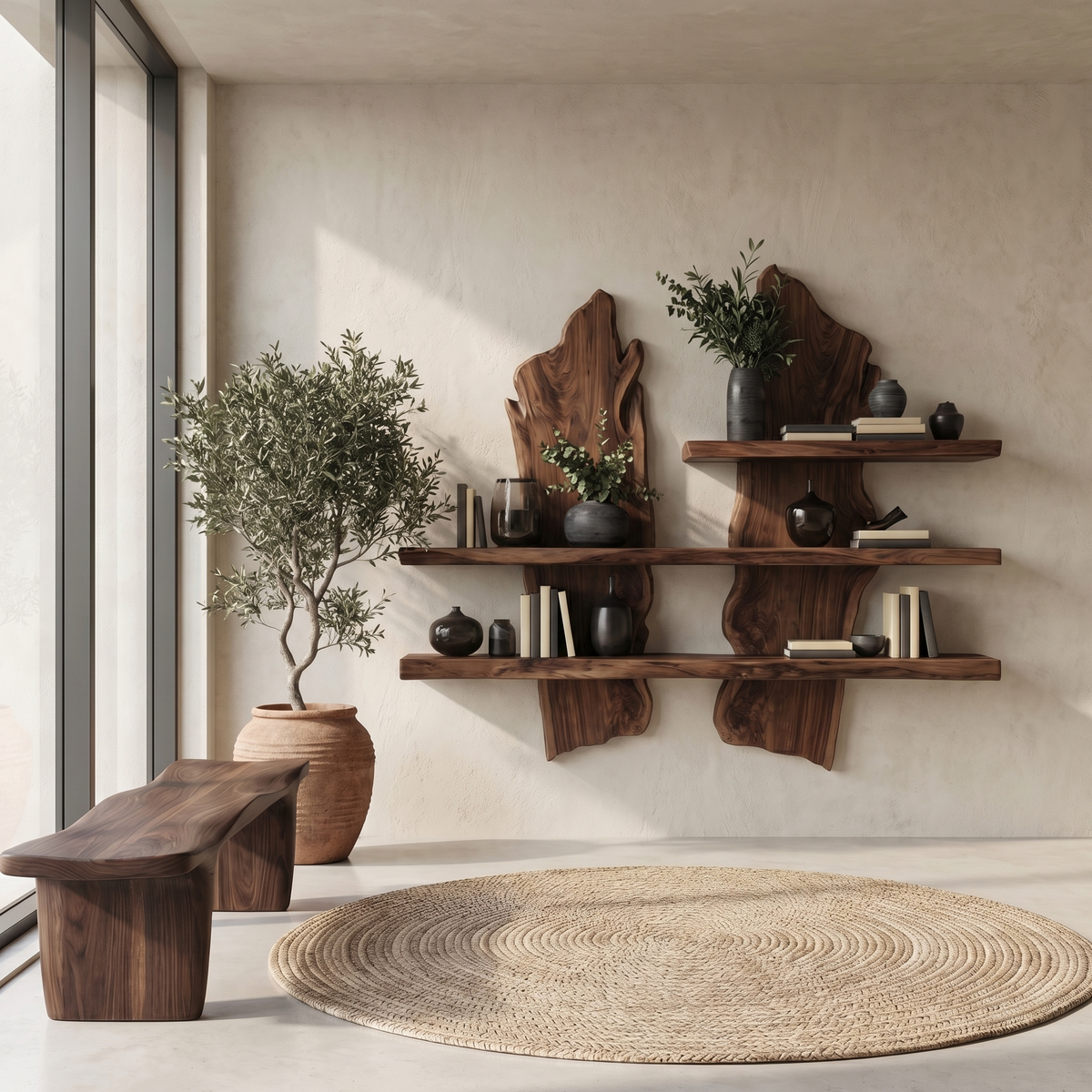 Rustic Organic Wall Shelf