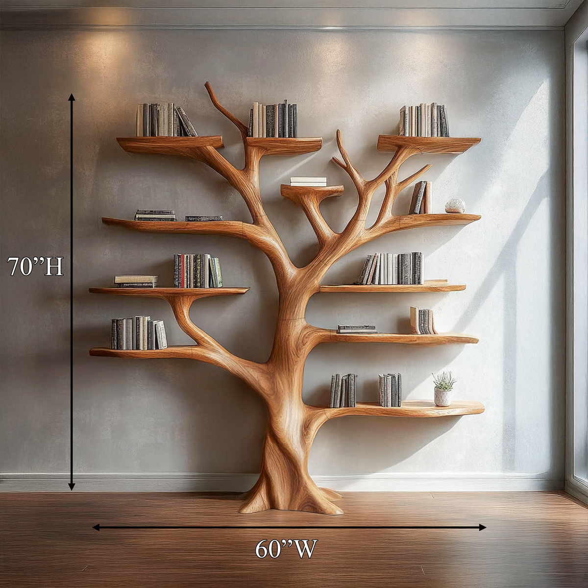 Organic Modern Artistic Wood Bookshelf