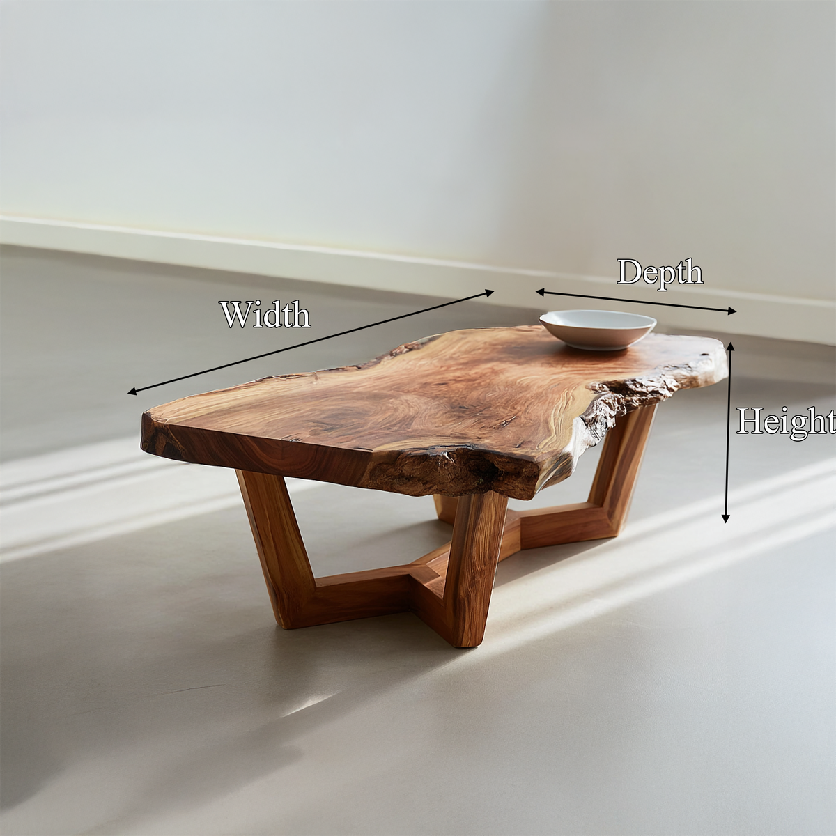 Mid Century Live Edge Coffee Table Living Room