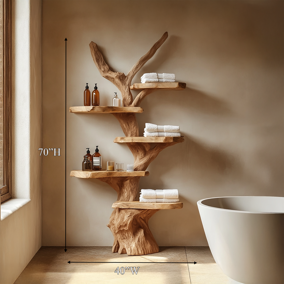 Sculptural Branch Bathroom Shelf Bathroom Interior Spa Display