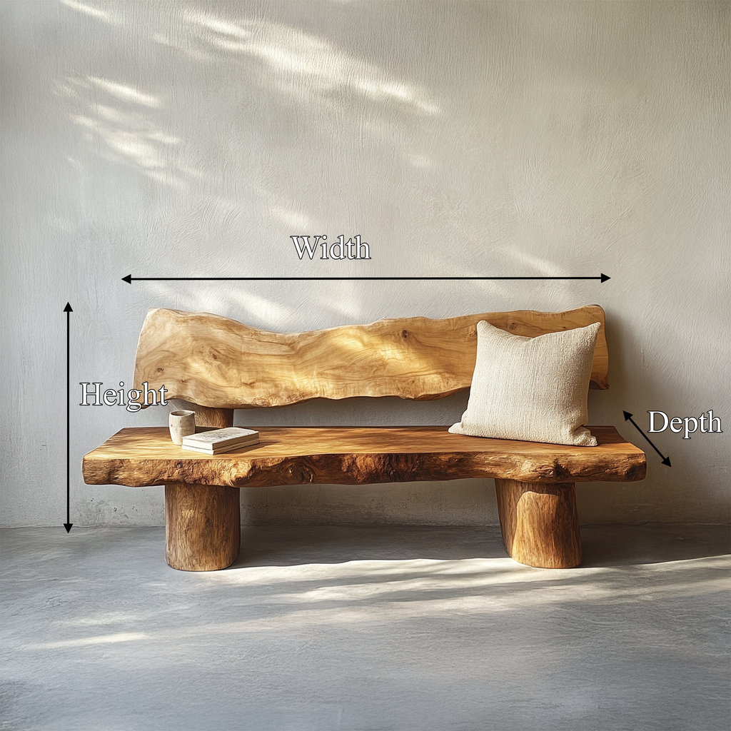 Rustic Solid Wood Sofa Outdoor Garden Natural Sculptural Seating