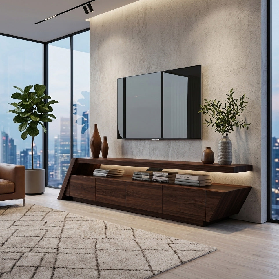 Modern Geometric TV Stand For Living Room