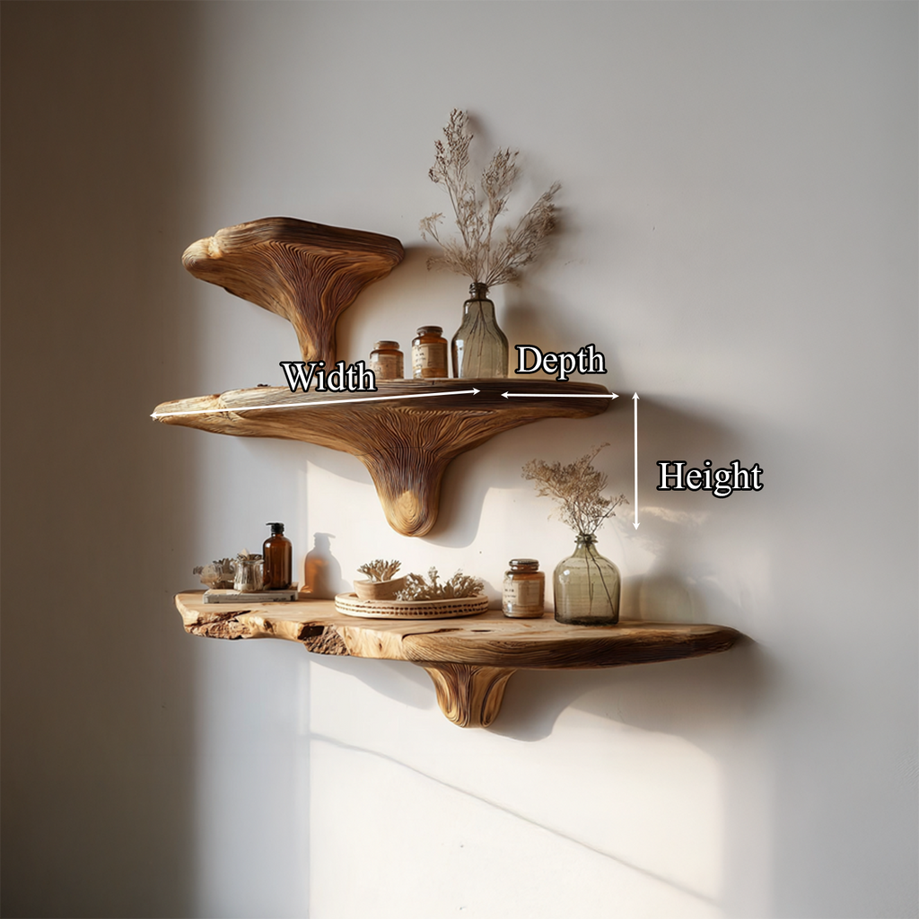 Rustic Artistic Musrhroom Shelf For Modern Living Room